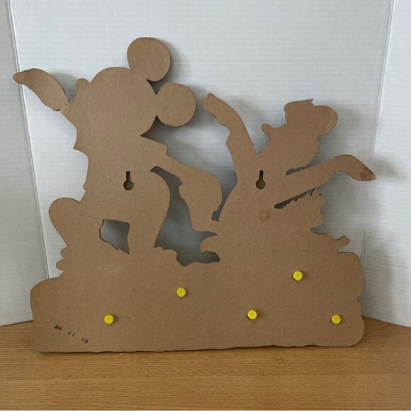 Vtg Walt Disney Productions Mickey Donald Wooden Wall Coat Rack w Hooks1980s - Picture 2 of 8